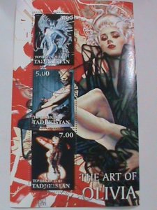 TAJIKISTAN STAMP: THE ART OF OLIVIA  CTO- MNH S/S. MOST DEMAND. VERY RARE