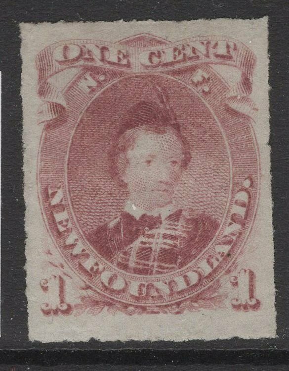 NEWFOUNDLAND SG40 1877 1c LAKE-PURPLE MTD MINT