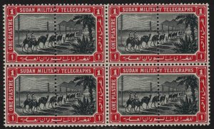 SUDAN 1898 Military Telegraph 2-part set 5m-25Pi, blocks MNH **. 