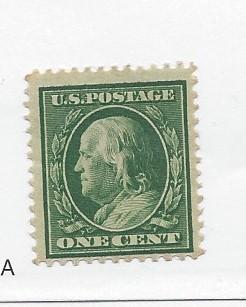 United States, 331, 1c Franklin Green F-VF Single, **Hinged**