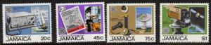 Jamaica 563-6 MNH World Communication Year, Yacht, Radio, Stamp on Stamp