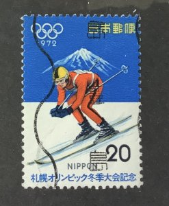 Japan 1972  Scott 1102  used - 20y,  Winter Olympic Games,  Sapporo, skiing