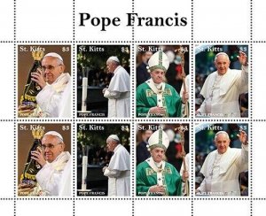 Saint Kitts 2006 - Pope Francis - Sheet of 8 Stamps - MNH