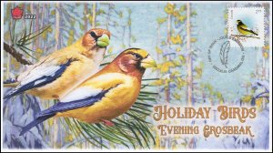 CA22-056, 2022, Holiday Birds, First Day of Issue, Pictorial Postmark, Evening