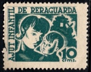 1937 Spain Civil War Charity Poster Stamp 10 Cent Ajut Infantil de Rereguarda