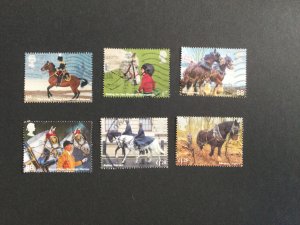 GB 2014. Working Horses.  Set of 6 used stamps.