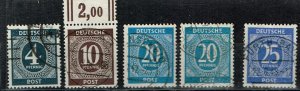 DDR 1946,Sc.#533 and more used, 1st Allied Control Council Issue. cv.€109