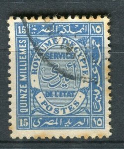 EGYPT; 1926 early OFFICIAL issue fine used 15m. value