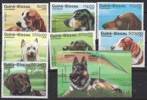 Guinea Bissau 742-49 MNH 1988 Dogs (102)(ad3953)