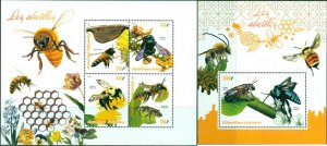 BEES INSECTS FAUNA FLOWERS FLORA MNH STAMPS SET