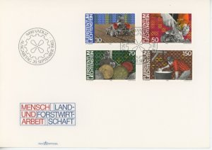 Liechtenstein 740-3 agriculture industry farm FDC First Day Cover (2206 379)