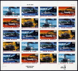 U.S. #3091-3095 Sheet of 20 MNH (Riverboats)