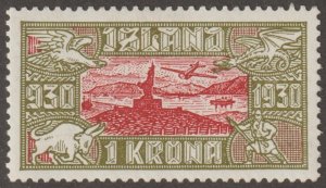 EDSROOM-21980 Iceland C8 H 1930 Top Value Arnarson Statue CV$60
