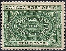 Canada #E1 10 cent Special Delivery Stamp mint OG NH VF