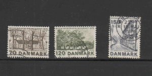 DENMARK #570-572  1975 EUROPEAN ARCHITECTURAL HERITAGE YEAR    F-VF  USED