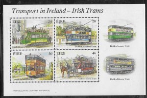 Ireland #684a Trams Miniature sheet of 4 (MNH) CV$5.50