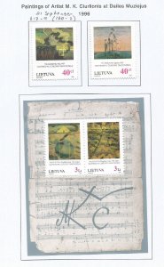 LITHUANIA - 1996 - M K Ciurlionis Paintings -  Perf 2v Set & Souv Sheet - M L H