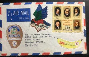 1977 Nukualofa Tonga Toga Airmail cover To Hood River OR USA