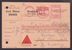 GERMANY 1936, Money order from Hildesheim with meter mark