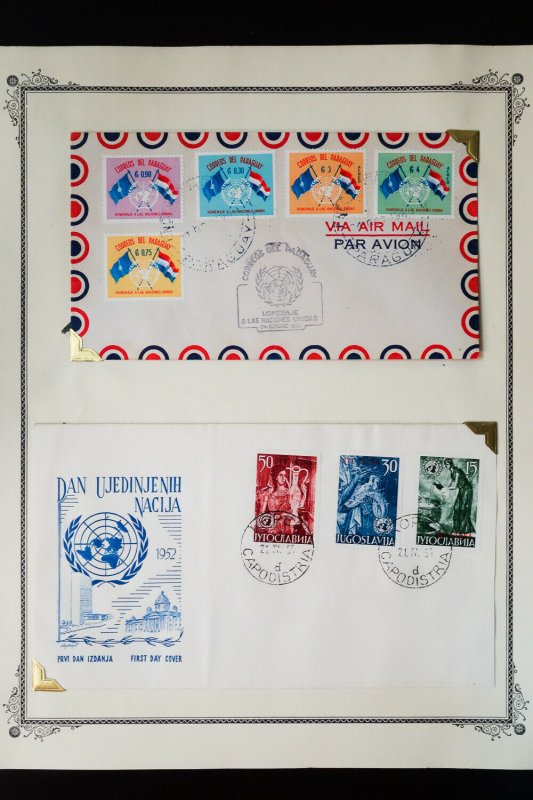 United Nations Collection of 54 Unrelated Foreign Stamp Covers