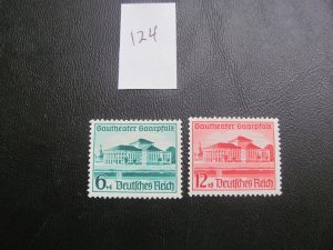 Germany 1938 MNH SC B121-B122 SET  VF/XF 26 EUROS (124)