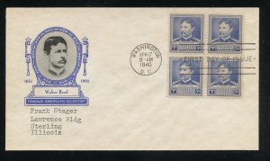 US 877 M=1A Walter Reed Famous American Harry Ioor cachet FDC ADDR 