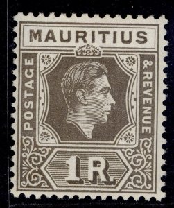 MAURITIUS GVI SG260, 1r grey-brown, NH MINT. Cat £45. CHALKY