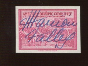 MARION TALLEY OPERA SINGER & ACTRESS SIGNED 1940 OLYMPIC STAMP (BX 3585)