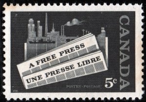 SC#375 5¢ The Canadian Press Single (1958) MNH