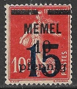 MEMEL 1921-22 15pf on 10pf on 10c SOWER Issue Sc 43 MH