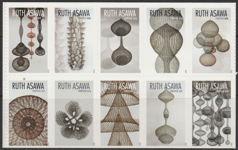 5504-13 5513a Ruth Asawa Wire Sculptures Block of 10 MNH $1 Shipping