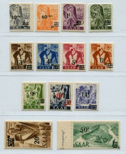 GERMANY SAAR 1947 EXTREMELY RARE 175a-187a 1st PRINTING EXPERTIZED PERFECT MNH 1