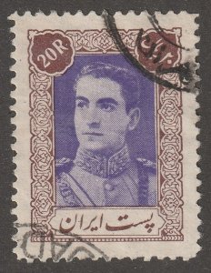 Persia, stamp,  Scott#902,  used, hinged, 20r, choc/violet, postmarks