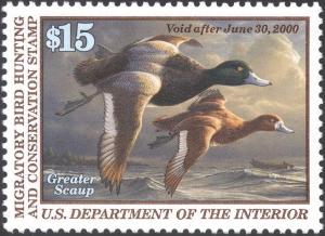 RW66, Greater Scaup DUCK Stamp VF OG NH - Stuart Katz