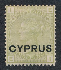 CYPRUS 4 MINT F-VF HINGED PENCIL # ON BACK