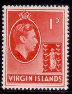 BRITISH VIRGIN ISLANDS GVI SG111a, 1d scarlet, M MINT.