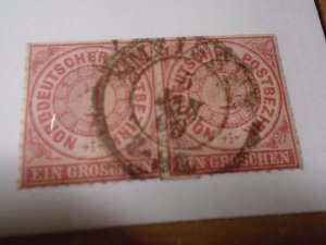 North German Confederation  #  4  used  Pair  Clear cancel