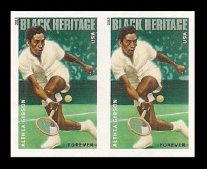 US 4803a Black Heritage Althea Gibson imperf NDC horz pair (2 stamps) MNH 2013 
