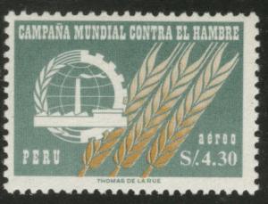 Peru Scott C190 MNH** freedom from hunger airmail 1961