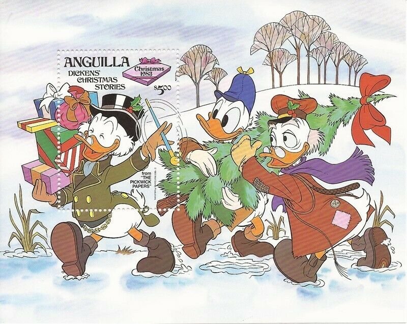 Anguilla 1983 Disney Dickens Christmas Stories Stamp Sheet #556 1P-006