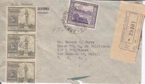 1947, Paraguay to Los Angeles, CA, Registered, Airmail, See Remark (11211)