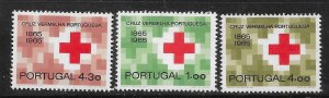 Portugal 1965 Centenary of Portuguese Red Cross Sc 955-957 MNH A3325