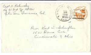 APO 901, Inchon, Korea to Cincinnati, OH 1946 Airmail (M5676)