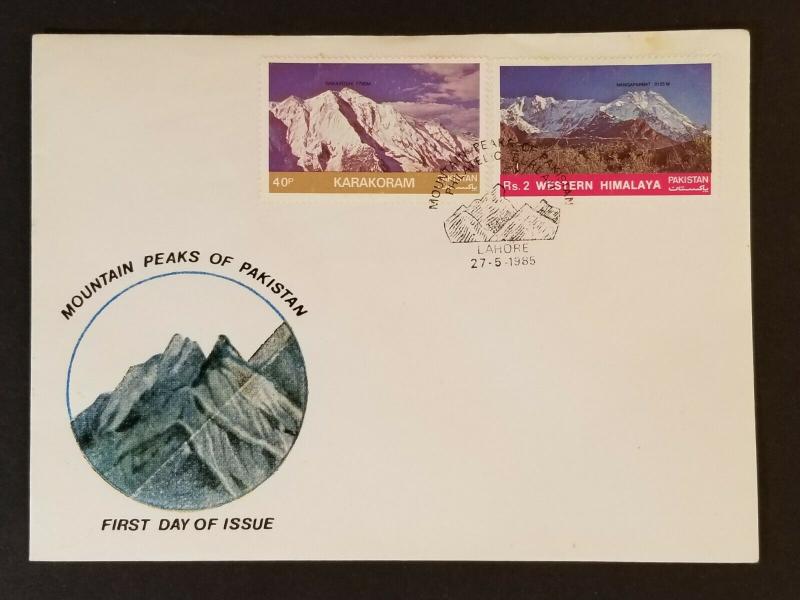 1985 Lahore Pakistan Mountain Peaks Karakoram Himalaya Stamps First Day Cover 