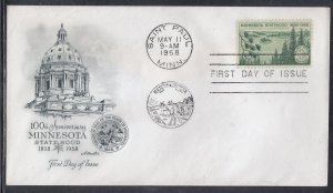 United States Scott 1106 Artmaster FDC - Minnesota, 100th Anniv.