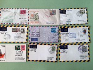 Airmail flight cover  mixed World 9 items Ref A1475