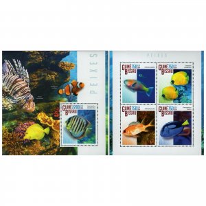 Fish Stamp Bundle of 2 Pterois Mombasae Amphiprion Ocellaris S/S MNH