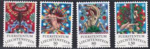 Liechtenstein # 601, 602, 606 & 609, Zodiac Signs, 1978 Issues,. NH, 1/3 Cat.