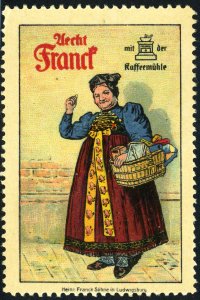 Heinrich Franck Söhne Coffee Cinderella Advertising Label Poster Stamp GERMANY