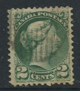 Canada -Scott 36 - Queen Victoria -1872 - Used - Single 2c Stamp